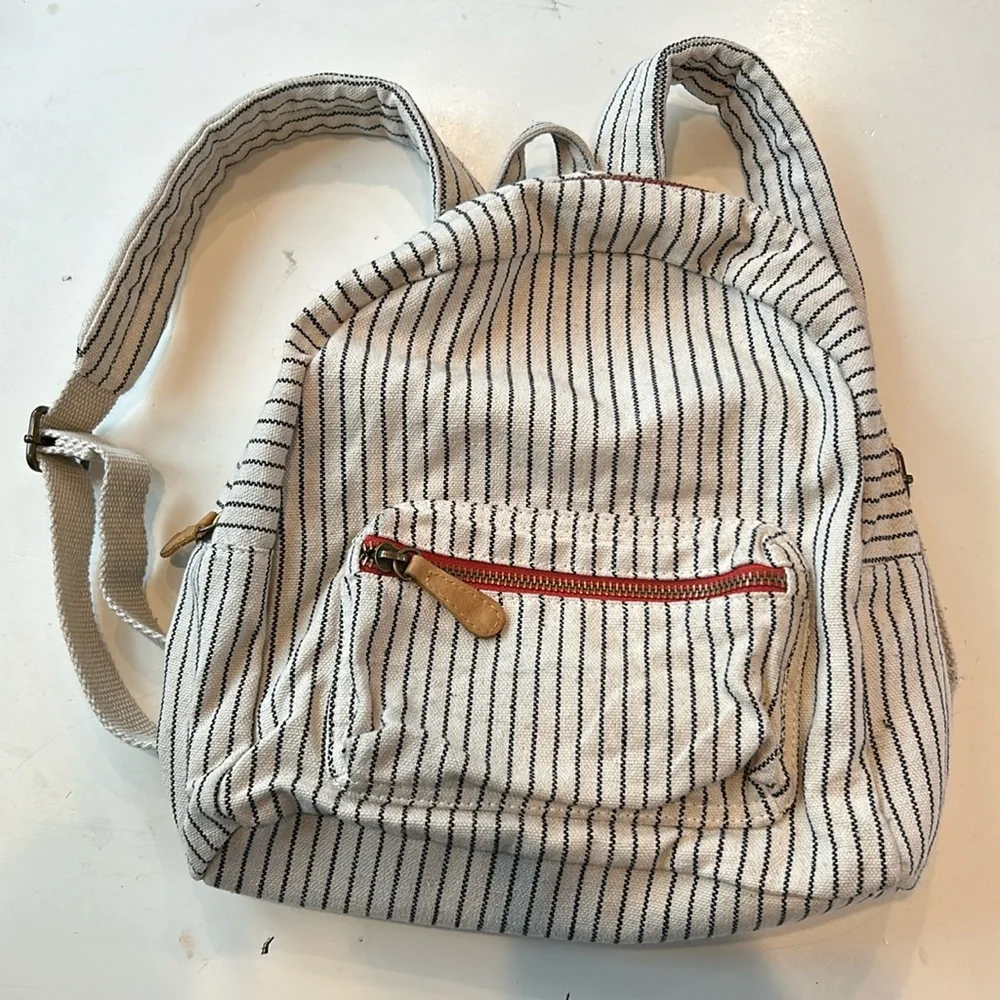 Hearth and hand magnolia, black and white railroad, stripe, mini backpack